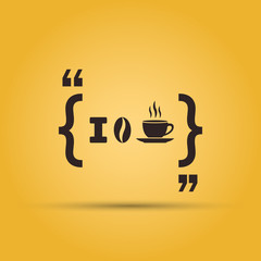 I love coffee quotation mark speech bubble