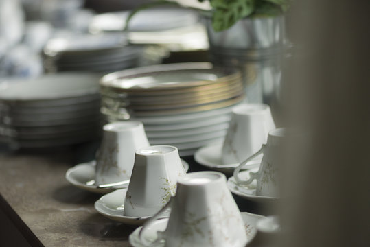 tea cups waiting for guests