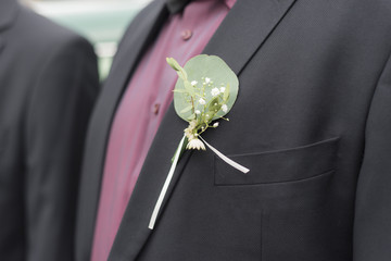 Details suit of groom at wedding
