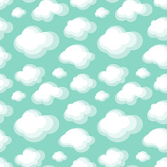 Light seamless background with clouds
