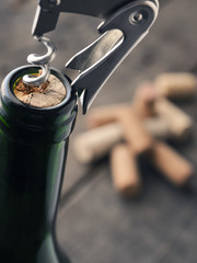 Close up of a wine bottle