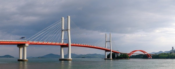 Changseon-Samcheonpo Bridge in Sacheon city in Korea