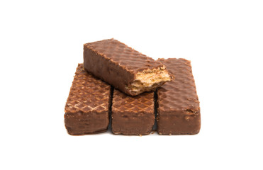 chocolate wafers isolated