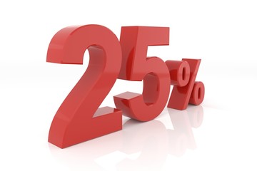 Twenty five percent. 3D rendering.