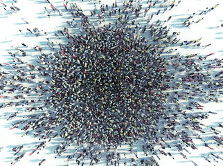 crowd of people viewed from above - Powered by Adobe