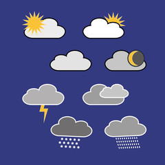 Obraz premium Different clouds with the sun rain