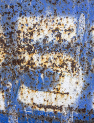 Written Wording in Distressed State Typography Found Number Five 5