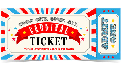 Carnival ticket - obrazy, fototapety, plakaty