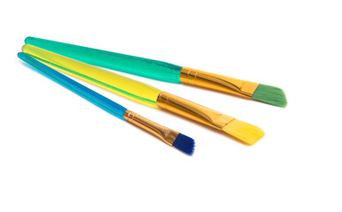 colored brushes for watercolor isolated