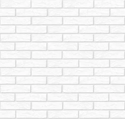 Poster Baksteen textuur muur Vector witte bakstenen muur textuur naadloze - voorraad vector.