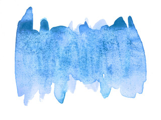 Soft blue watercolor abstract background, spot, splash of paint, blot, divorce. Vintage pattern for different design and decoration.