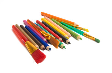 colored pencils isolated