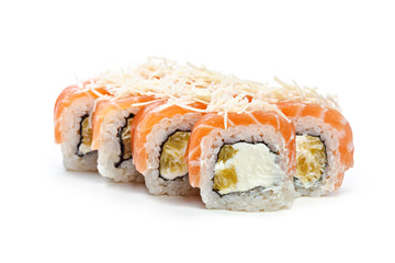 sushi roll isolated on white background.