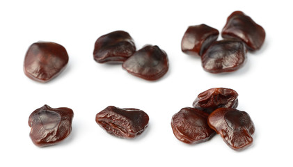 tamarind seeds isolated on white