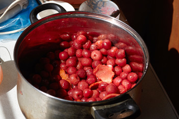 Casserole with cooked berries