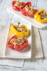 Stuffed peppers with meat and mozzarella