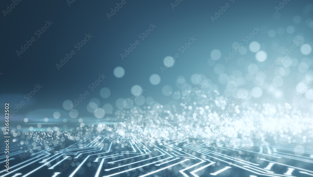 Poster abstract glowing blurry circuit background