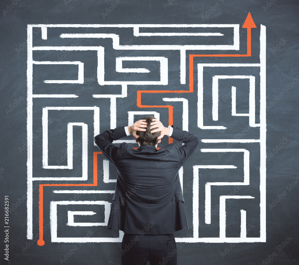 Aufkleber problem and challenge concept