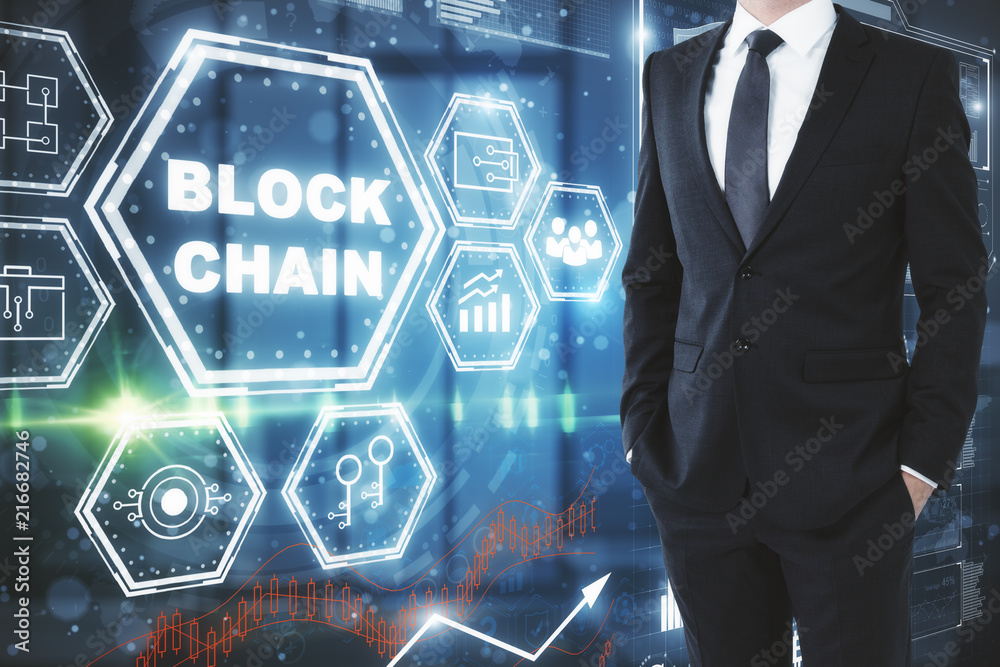 Poster future and blockchain concept