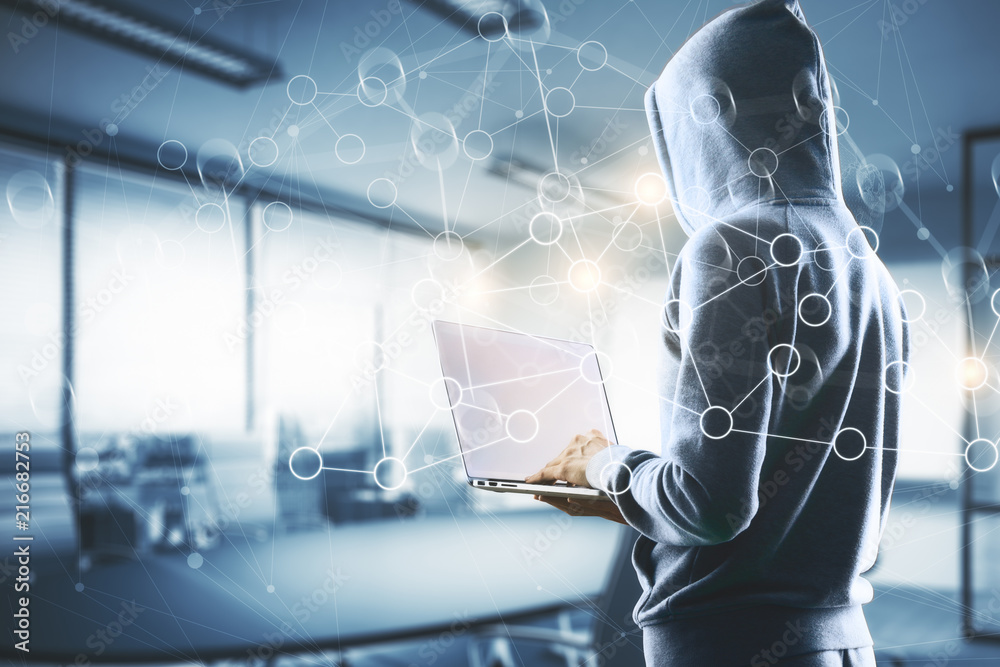Poster Hacking and security concept