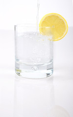 Fototapeta na wymiar Lemon water refreshment