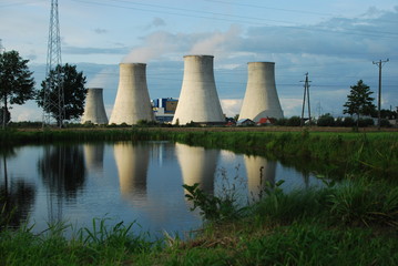 cooling towers in the mirror