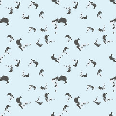 UFO military camouflage seamless pattern in light blue and different shades of grey color