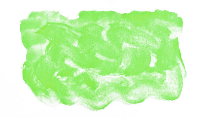 Bright light green watercolor abstract background, spot, splash of paint, blot, divorce. Vintage pattern for different design and decoration.