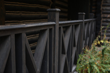 Obraz premium Black wood railing