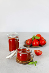 Tomato sauce with ripe tomatoes.