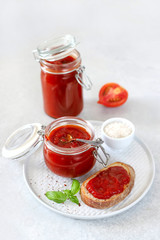 Tomato sauce with ripe tomatoes.