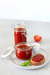 Tomato sauce with ripe tomatoes.