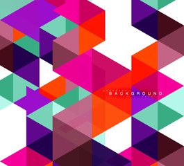 Multicolored triangles abstract background, mosaic tiles concept