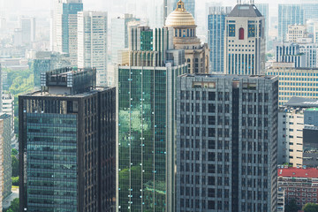 Modern urban buildings, urban forests, in Nanjing, China