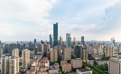 Fototapeta na wymiar Modern urban buildings, urban forests, in Nanjing, China