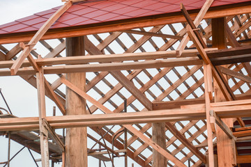 Fototapeta premium thai roof strcture at construction