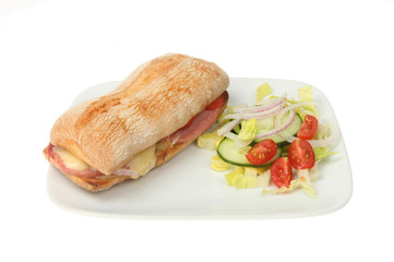 Ciabatta and salad