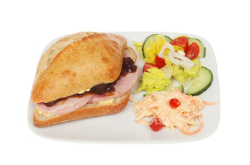 Ham roll and salad