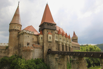 Fototapeta na wymiar Medieval Hunyad or Corvin castle, Hunedoara town, Transylvania region,Romania,Europe