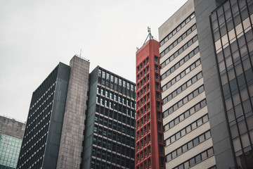 Obraz premium Modern Business Skyscrapers Buildings at Financial Center of Paulista Avenue, Sao Paulo SP