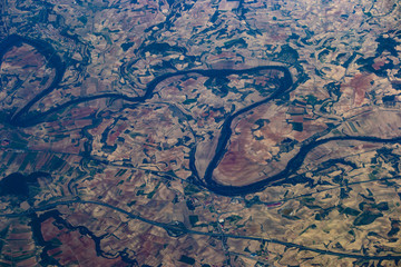 Ebro river from the aeroplane