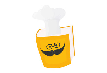 Cooking chef hat book vector illustration. Culinary chef cookbook icon.