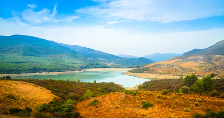 Desert road with Atlas Mountains, Morocco