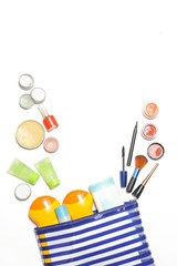 Summer cosmetic bag essentials