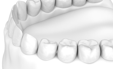 Fototapeta na wymiar Mouth gum and teeth. White stye 3D illustration