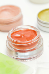 
Cream eyeshadow, lip stain or blush in the jar