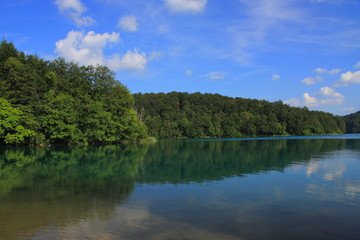 Jedno z jezior Plitwickich w Chorwacji. - obrazy, fototapety, plakaty