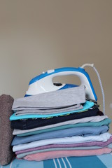laundry items,ironed ,clran and tidy bedding and clothing.hot iron