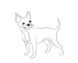 dog stands, lines, vector