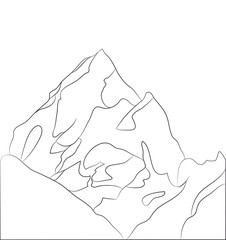 landscape mountains, lines, vector